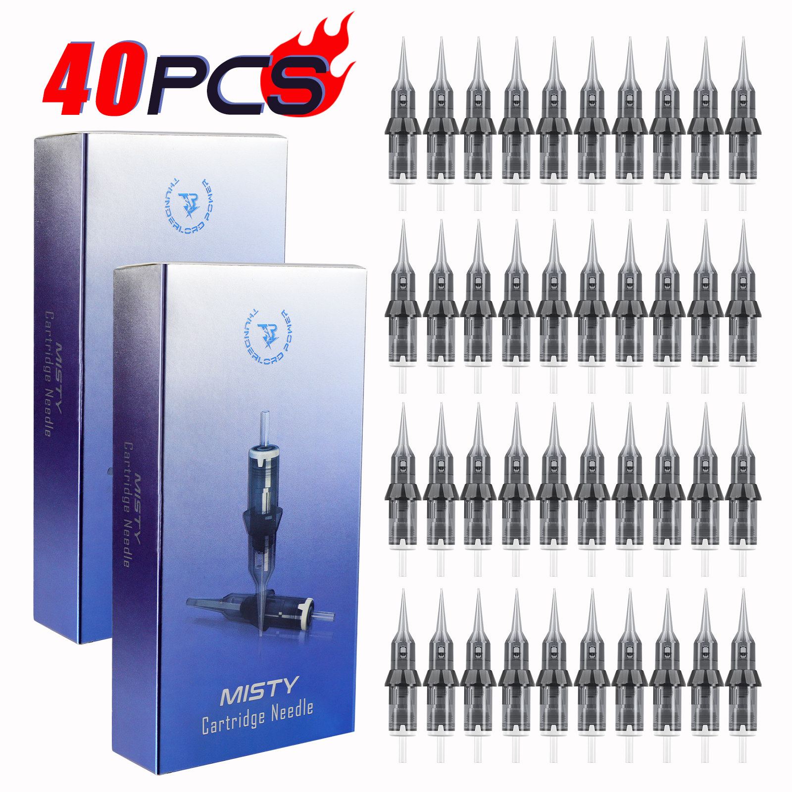 Merit Beauty Makeup - 40Pcs Tattoo Cartridges Needles Disposable Sterile