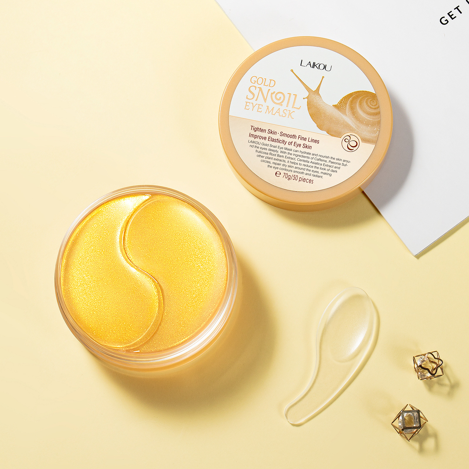 Collagen Eye Patch - LAIKOU 50pcs Golden Snail Collagen Eye