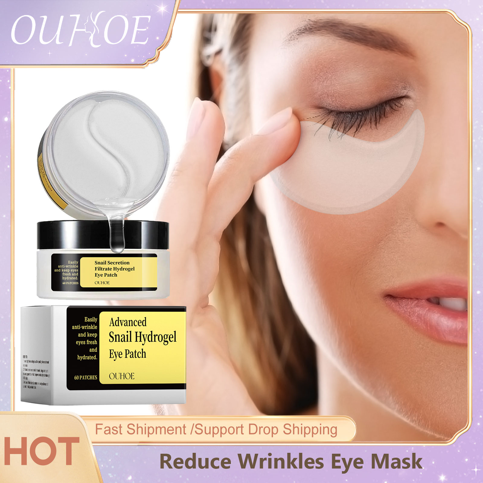 Collagen Eye Patch - Firming Eye Patches Snail W-rinkles Remover