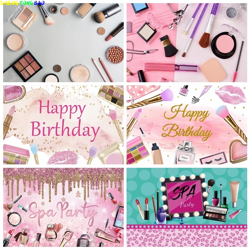 Beauty Makeup Girl Photo - Spa Party Themed Backdrop for Photography
