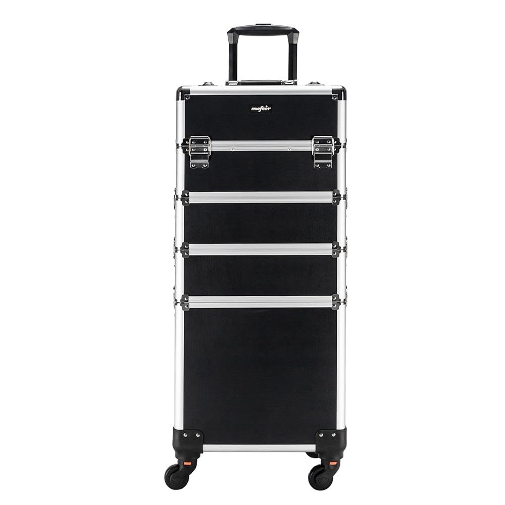 Beauty For You Makeup - Aluminum 4-in-1 Rolling Makeup Train Case,