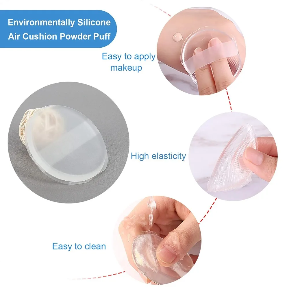 1-5Pcs Silicone Cosmetic Puff  - Beauty Blender In Makeup avaliação e preço