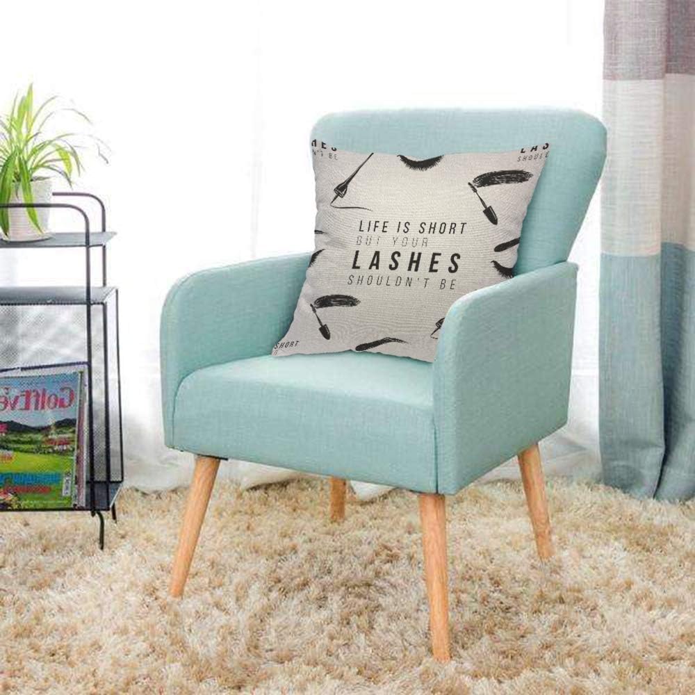 Funny Eyelash Quote Pillow Cov - Makeup Is Beauty Quotes avaliação e preço
