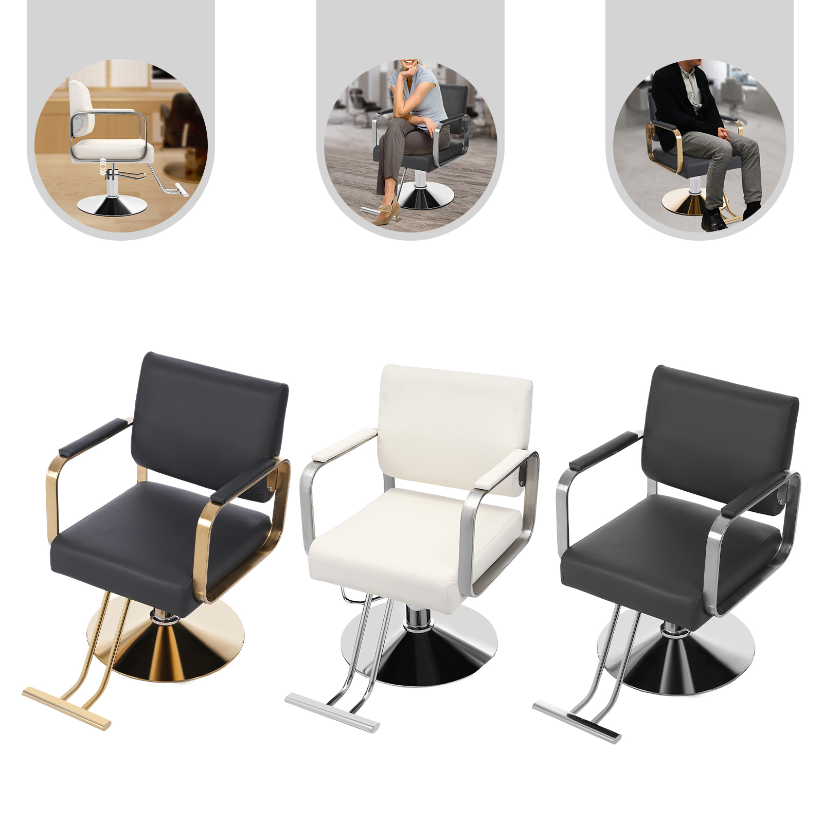 Adjustable Height Salon Chair, - Beauty Makeup Chair avaliação e preço