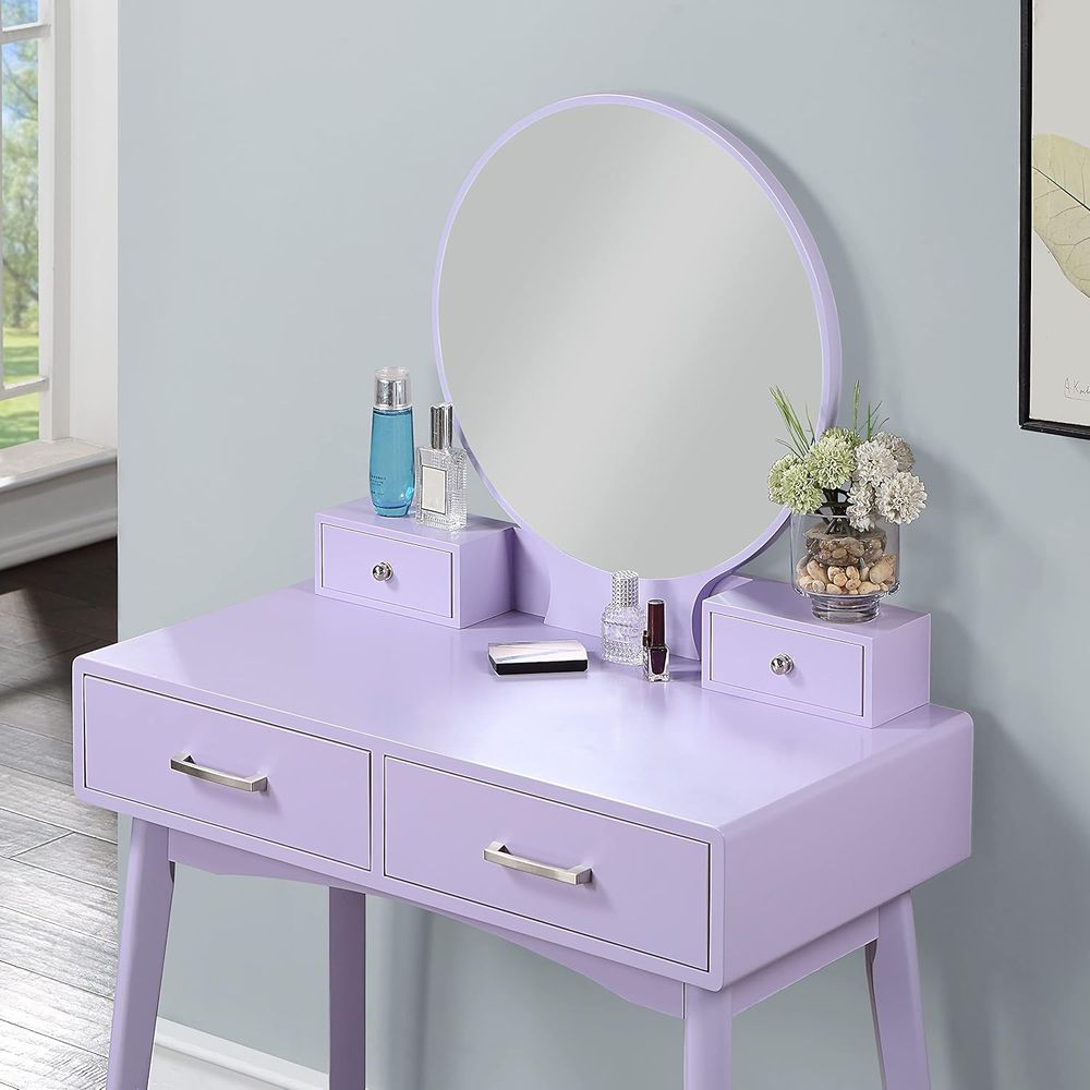 Large Round Mirror Vanity Set  - Beauty For You Makeup avaliação e preço