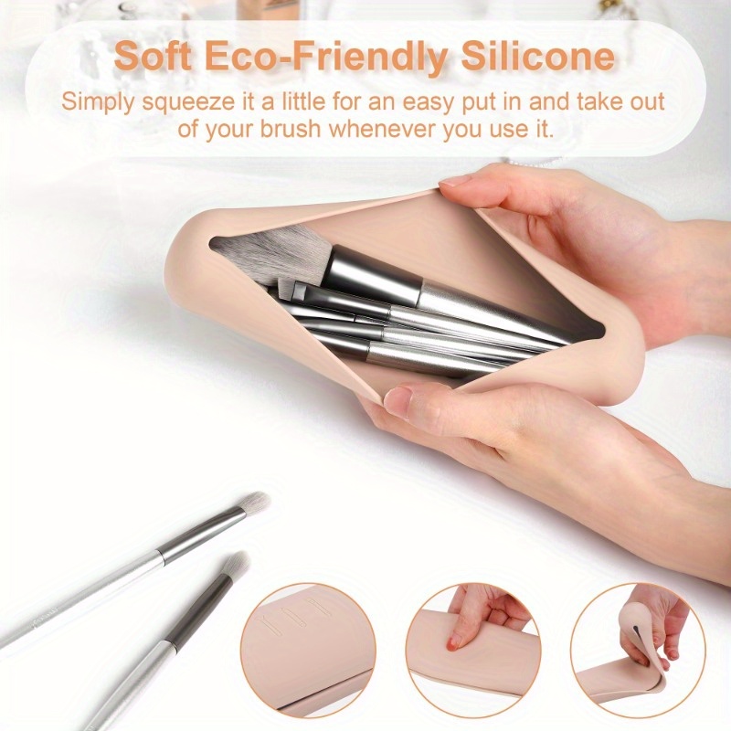 Travel Makeup Brush Holder,Sil - Makeup Beauty Ro avaliação e preço