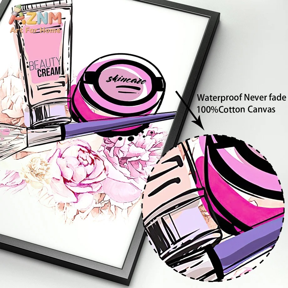 AZNM Pink Nail Makeup Canvas W - Makeup Is Beauty Quotes avaliação e preço