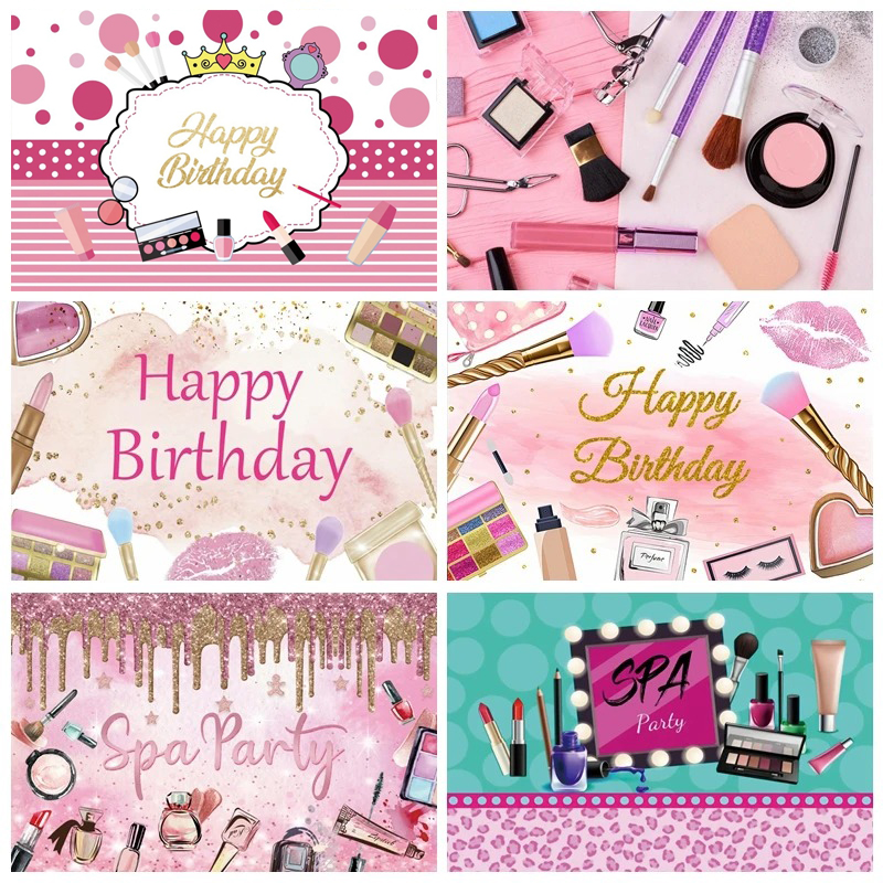 Spa Party Themed Backdrop for  - Beauty Makeup Girl Photo avaliação e preço