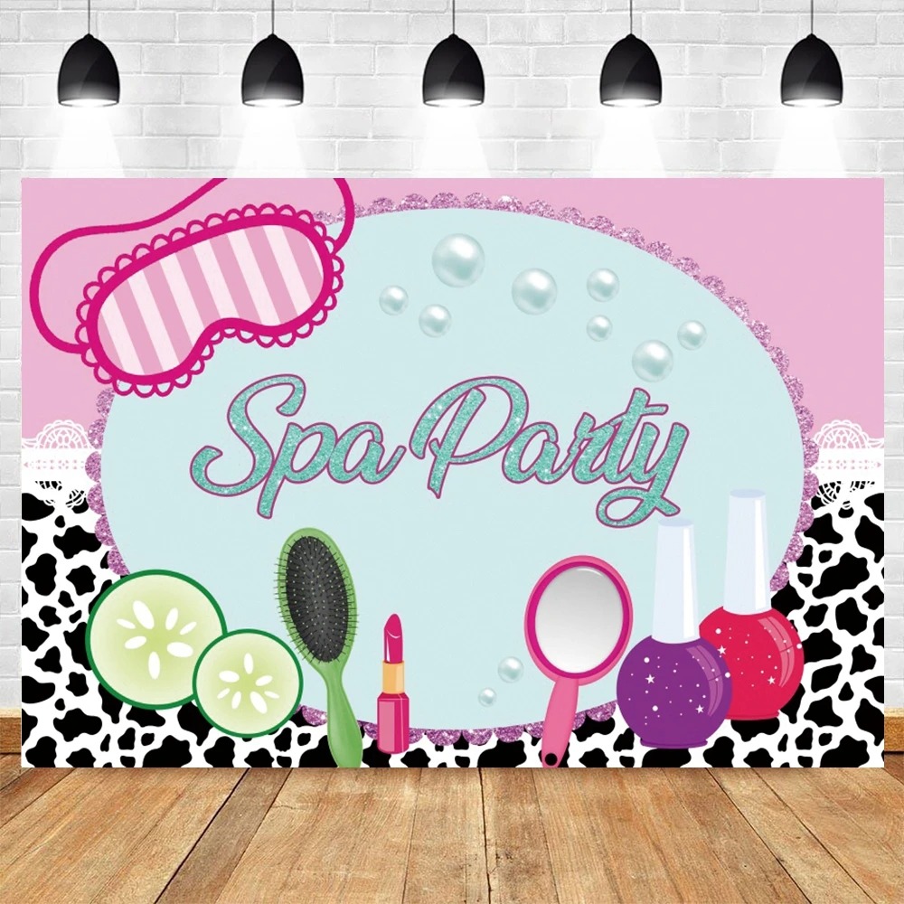 Spa Party Themed Backdrop for  - Beauty Makeup Girl Photo avaliação e preço
