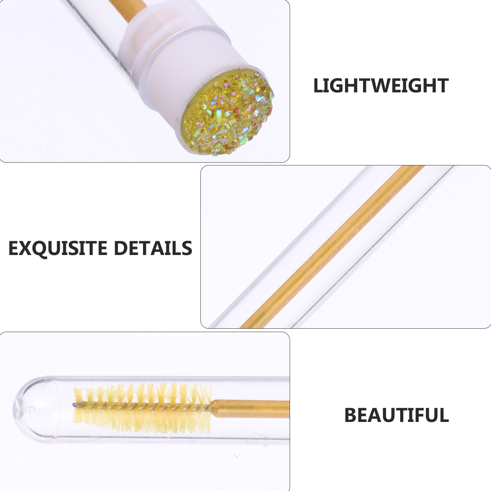 20Pcs Eyelash Brush Tubes ABS  - Beauty Makeup Youtube avaliação e preço