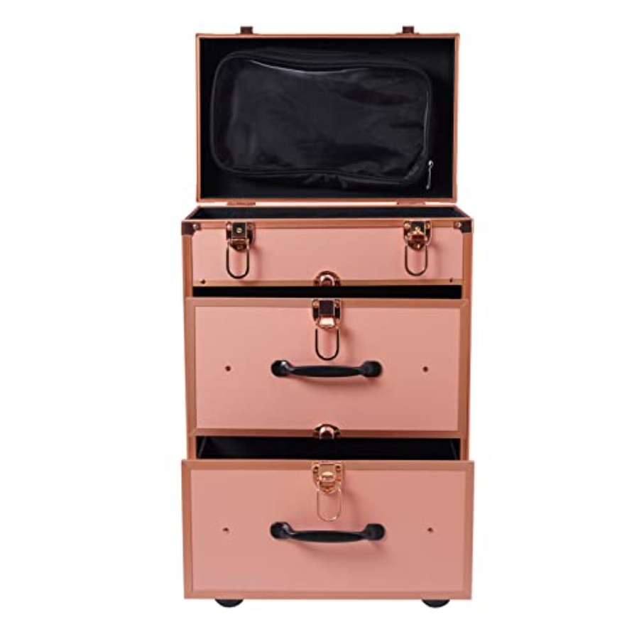 3-Tier Aluminum Rolling Makeup - Beauty For You Makeup avaliação e preço