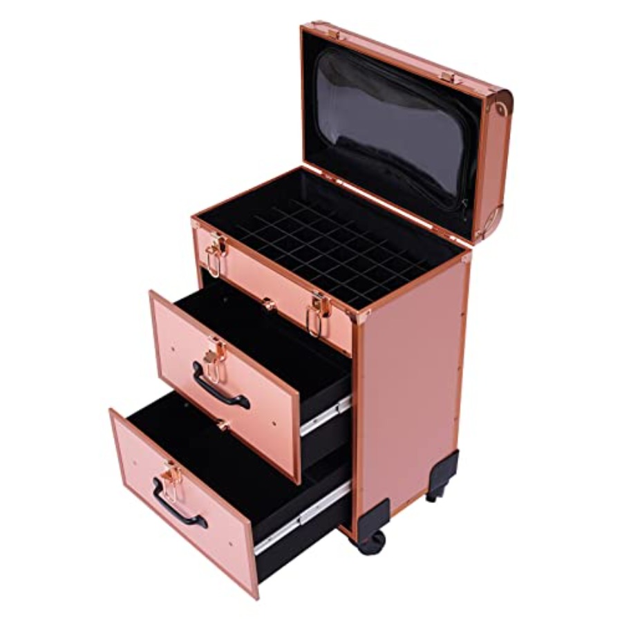 3-Tier Aluminum Rolling Makeup - Beauty For You Makeup avaliação e preço