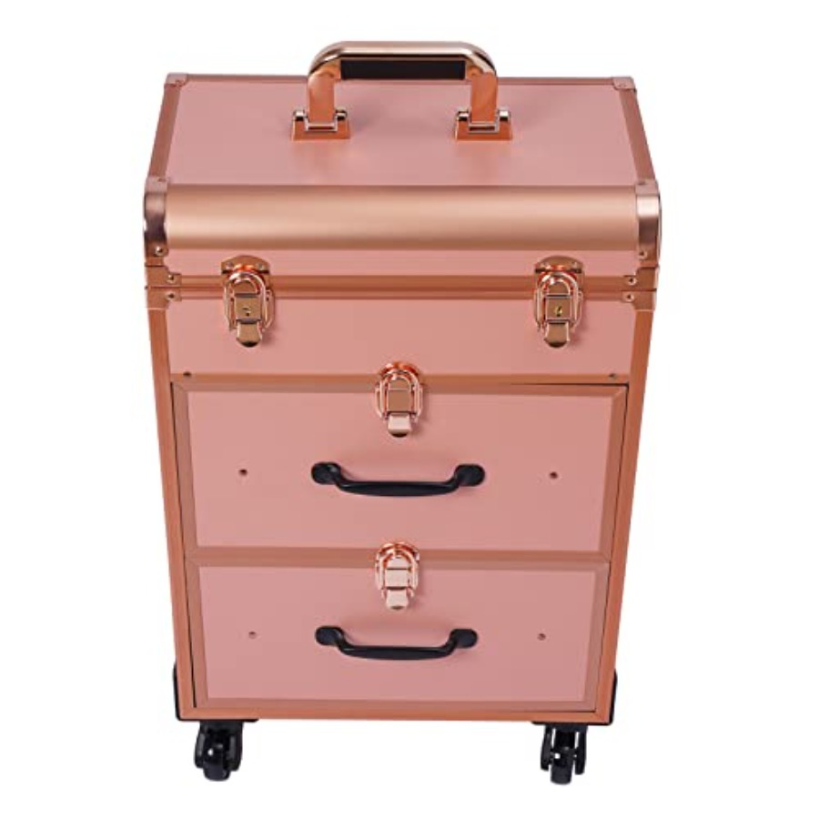 3-Tier Aluminum Rolling Makeup - Beauty For You Makeup avaliação e preço