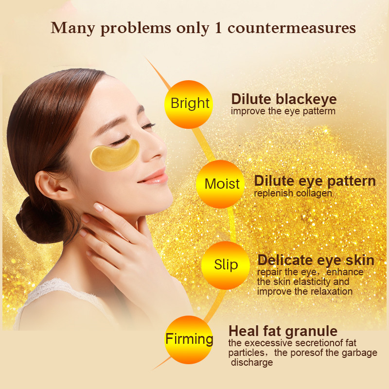 5/10/20/30 Pairs Crystal Gold  - Collagen Eye Patch avaliação e preço