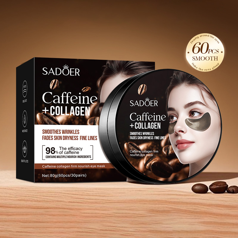 60pcs SADOER Caffeine Crystal  - Collagen Eye Patch avaliação e preço