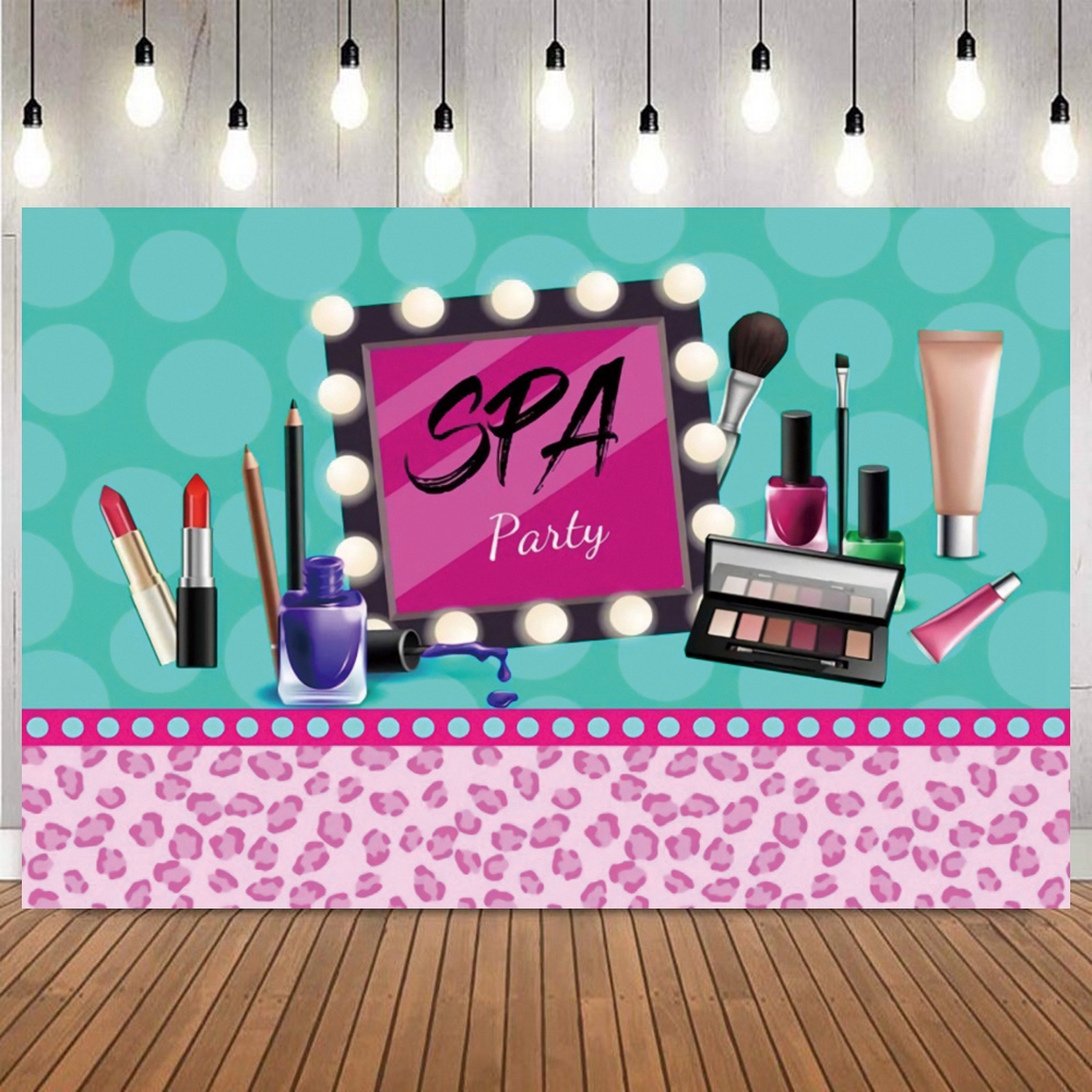 Spa Party Themed Backdrop for  - Beauty Makeup Girl Photo avaliação e preço