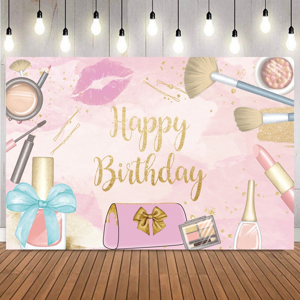Spa Party Themed Backdrop for  - Beauty Makeup Girl Photo avaliação e preço