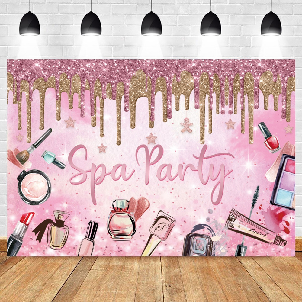Spa Party Backdrop Pamper Prin - Beauty Makeup Girl Photo avaliação e preço