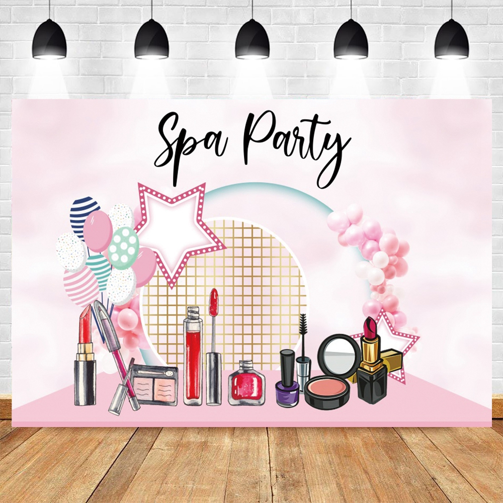 Spa Party Backdrop Pamper Prin - Beauty Makeup Girl Photo avaliação e preço