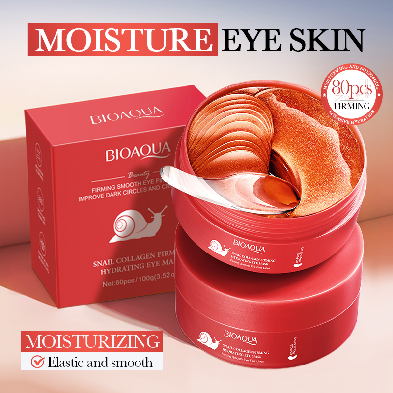 80pcs BIOAQUA Snail Crystal Co - Collagen Eye Patch avaliação e preço