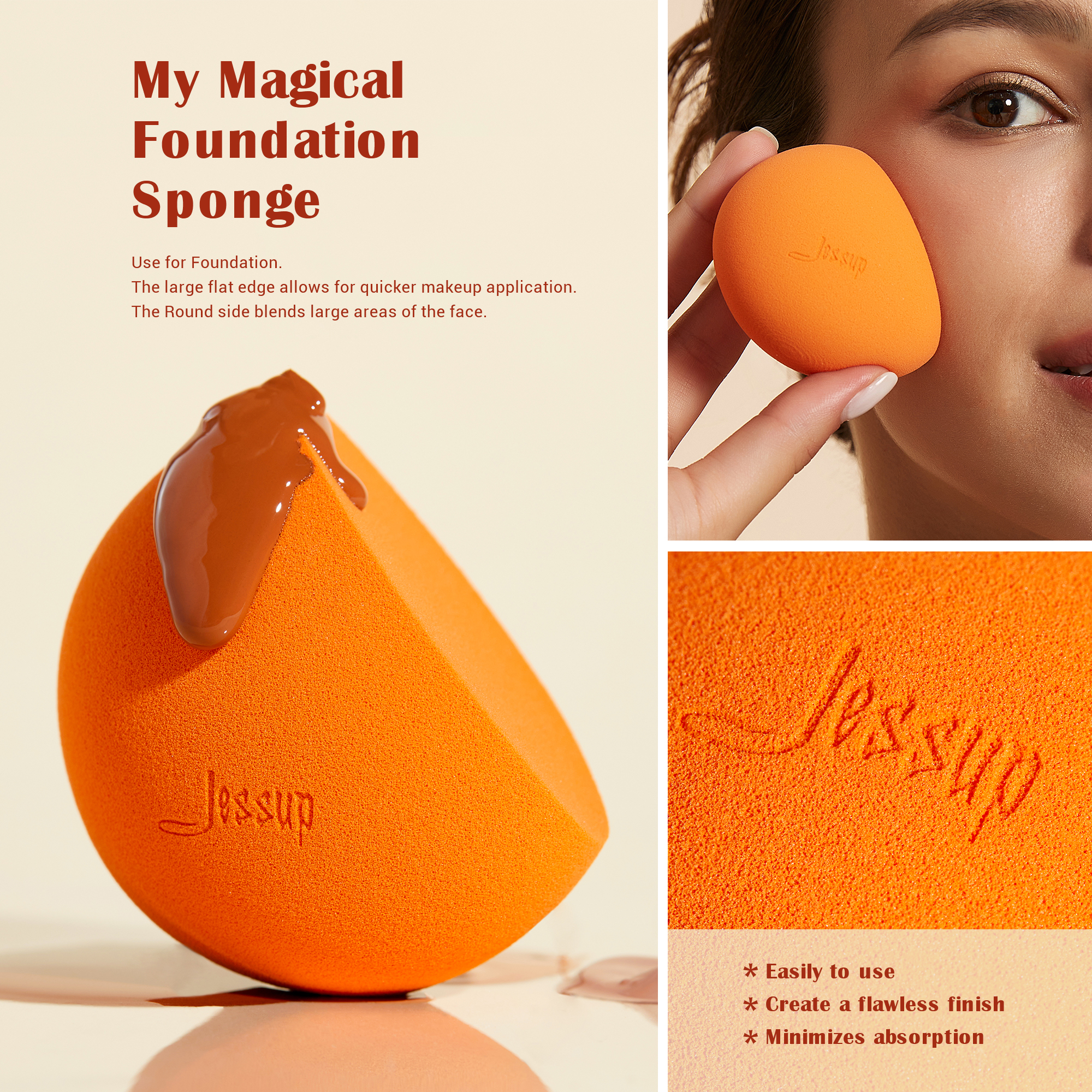 Jessup Makeup Sponges Set, 3pc - Beauty Blender In Makeup avaliação e preço