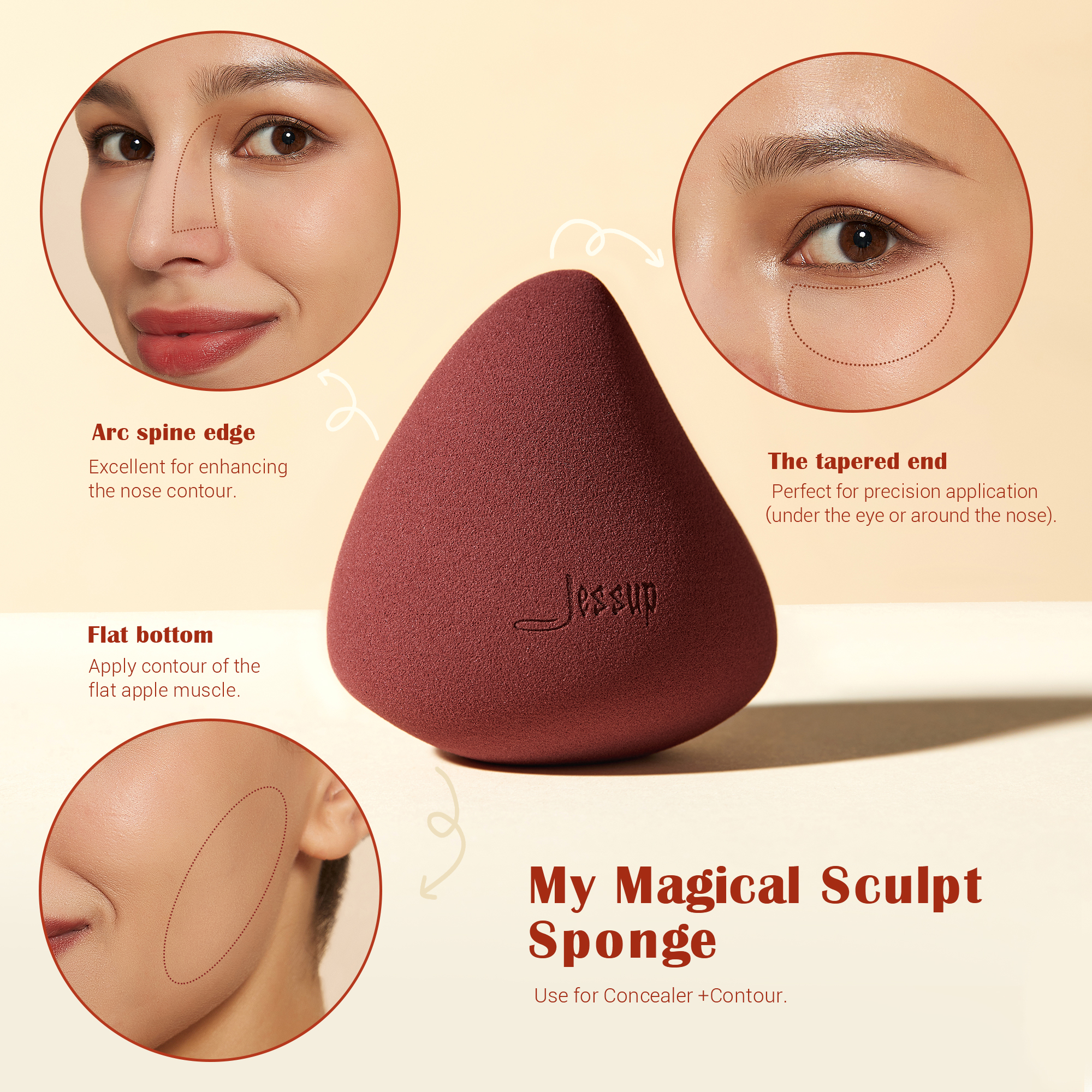 Jessup Makeup Sponges Set, 3pc - Beauty Blender In Makeup avaliação e preço