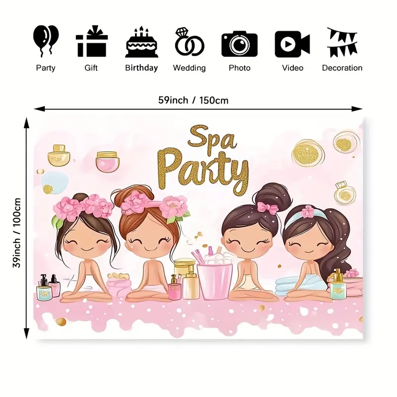Birthday Party Banner Backgrou - Beauty Makeup Girl Photo avaliação e preço