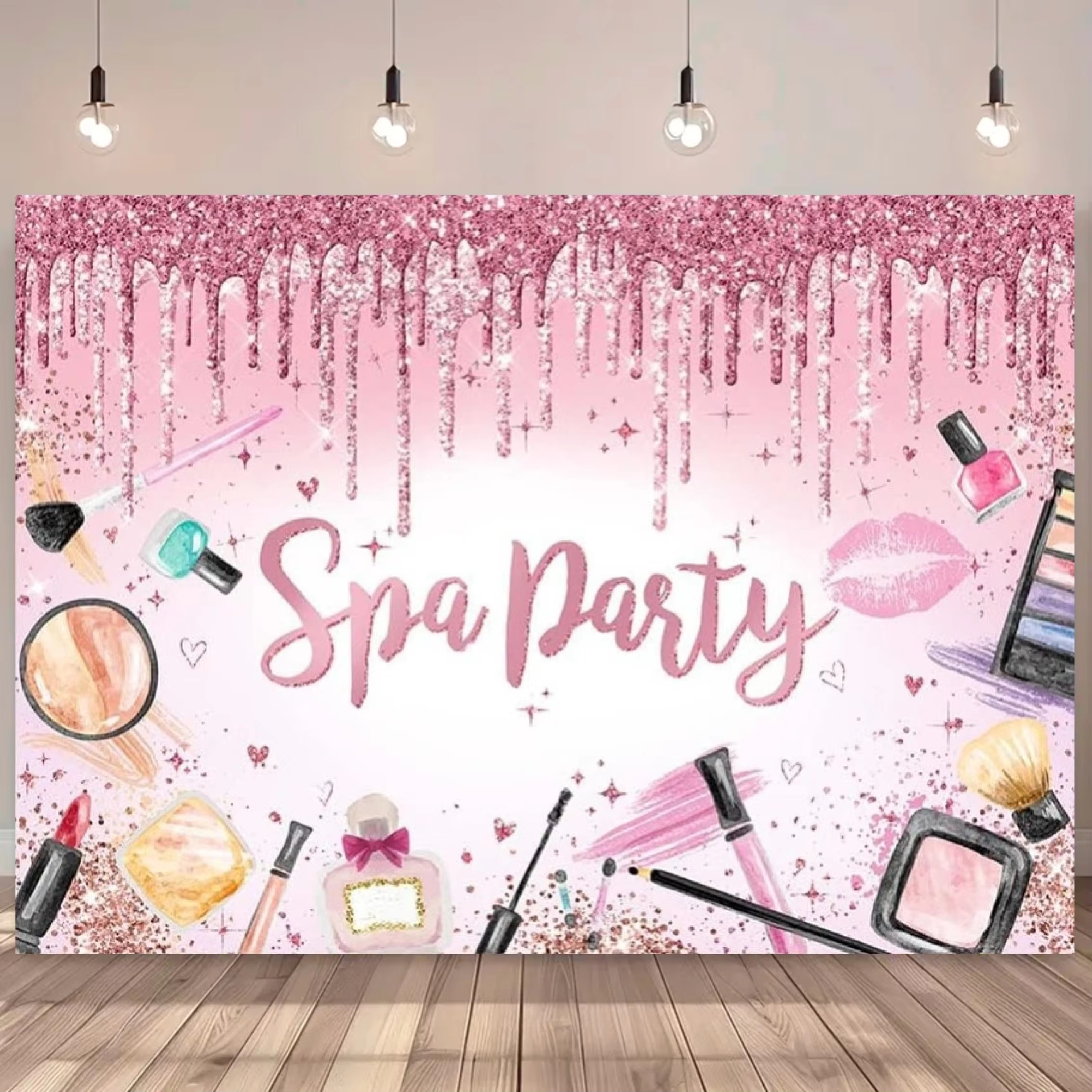 Birthday Party Banner Backgrou - Beauty Makeup Girl Photo avaliação e preço