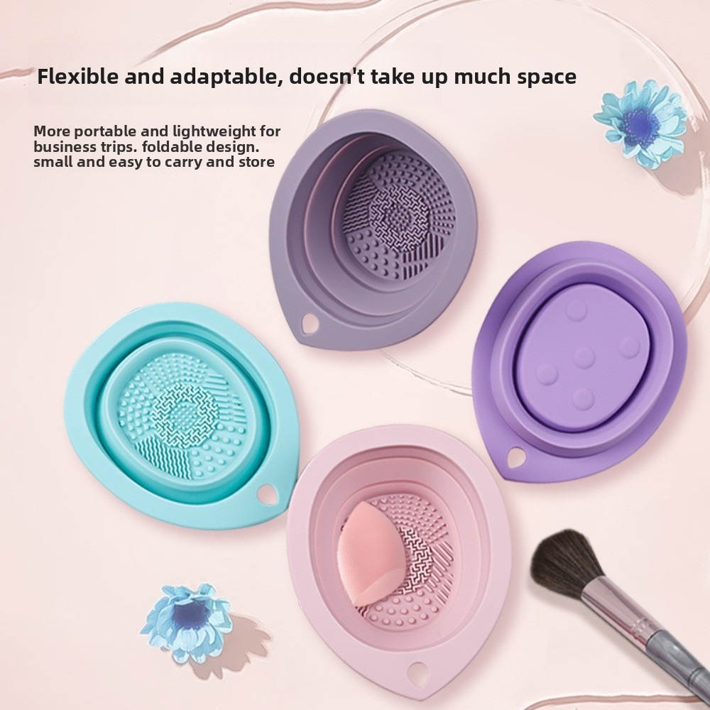 Silicone Folding Washing Bowl  - Beauty Blender In Makeup avaliação e preço
