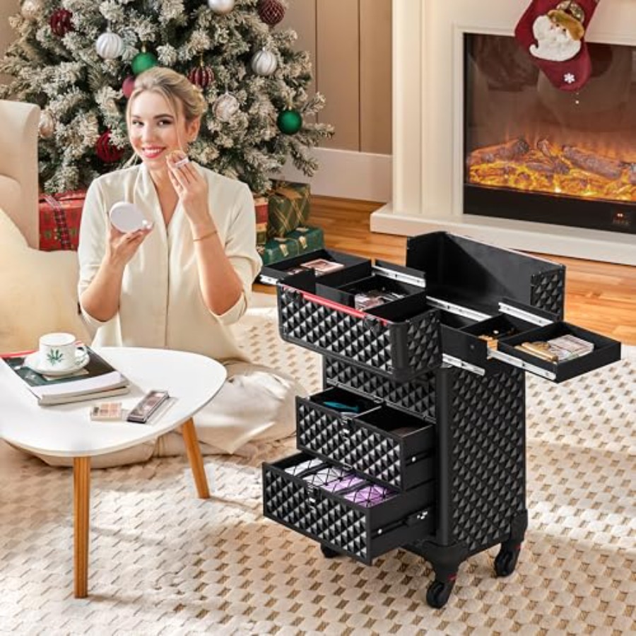 Rolling Makeup Train Case with - Beauty For You Makeup avaliação e preço