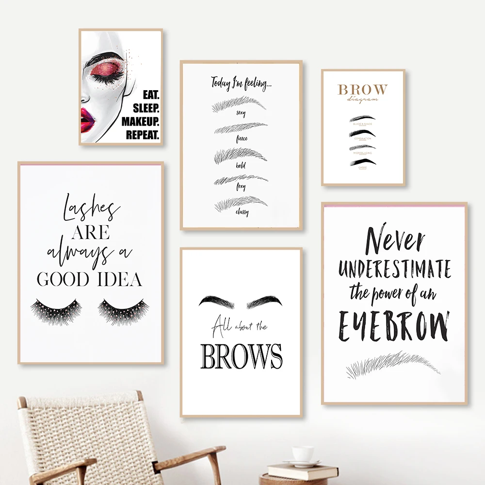 Fashion MakeUp Canvas Painting - Makeup Is Beauty Quotes avaliação e preço