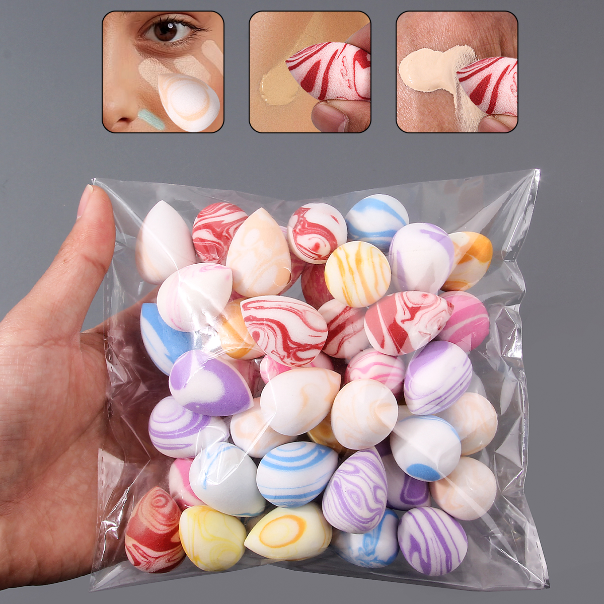 50pcs Mini Makeup Sponge Set - - Beauty Blender In Makeup avaliação e preço