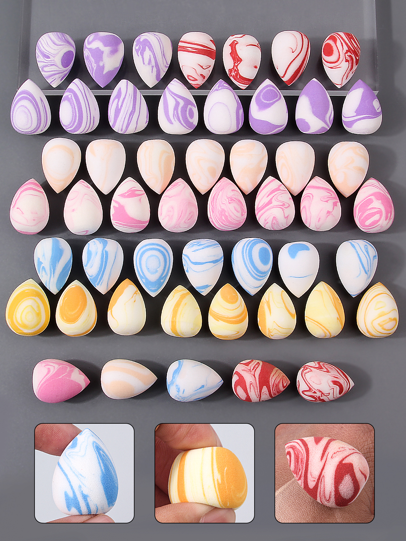 50pcs Mini Makeup Sponge Set - - Beauty Blender In Makeup avaliação e preço