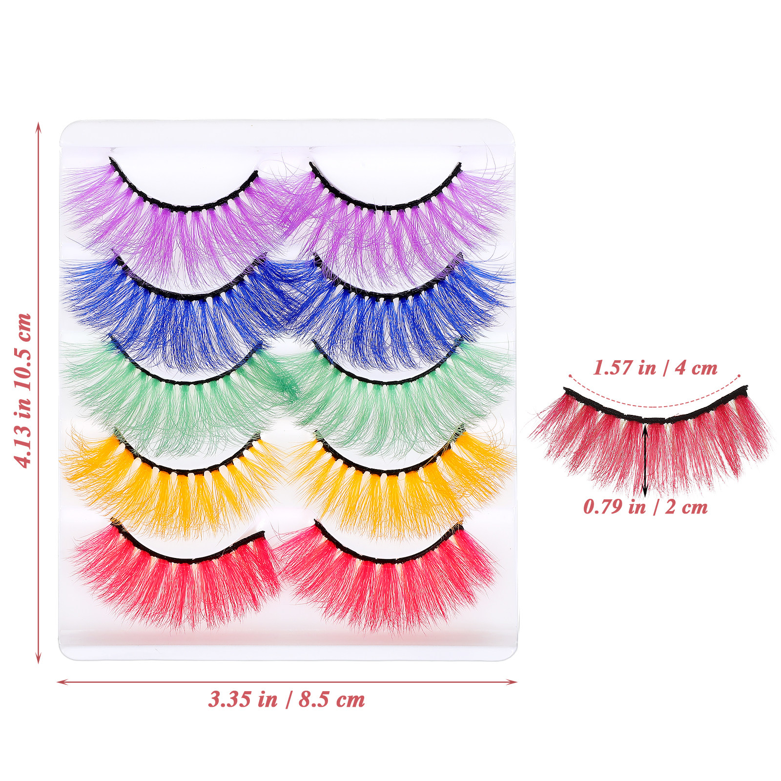 5Pairs Vibrant Colorful False  - Beauty Without Makeup avaliação e preço